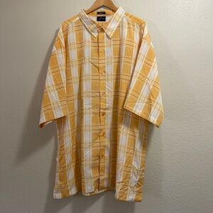K.A.D. -  Yellow and White Plaid Men's Shirt - Size 4XL